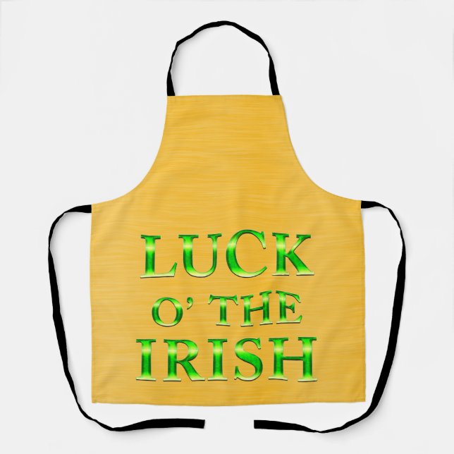 Peggy Ann All Over Yellow Gold St Patrick's Apron (Front)