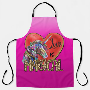 Peggy Ann Pink Love Is Magical Kitchen Apron