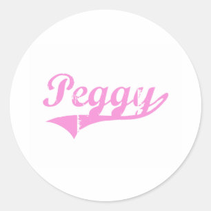 Peggy Classic Style Name Round Sticker