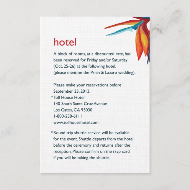Peggy Hotel 3.5x5 Linen Enclosure Card (Front)
