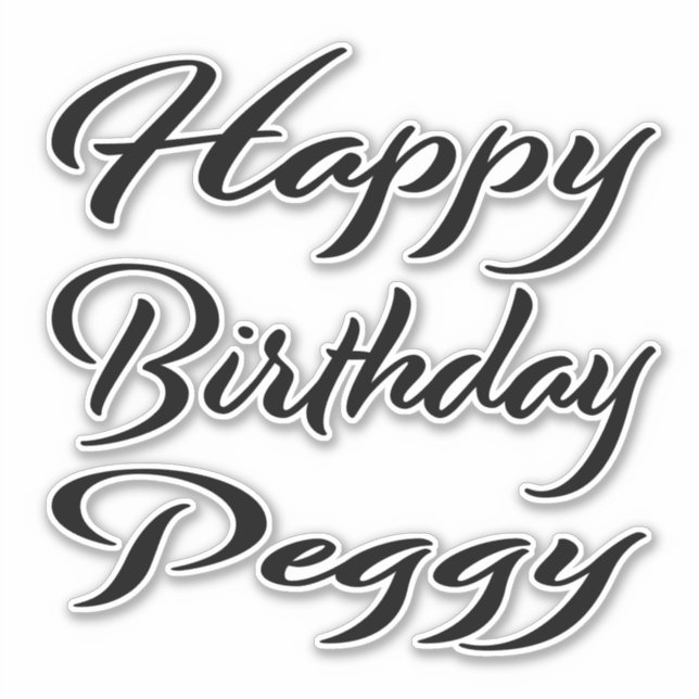 Peggy Name First name black Sticker Birthday (Front)