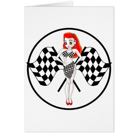 Peggy Pitstop Race Flags Cards (Front)
