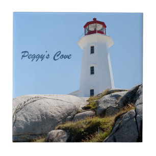 Peggy's Cove Lighthouse (Color) Ceramic Tile