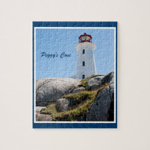 Peggy's Cove Lighthouse (Color) Jigsaw Puzzle