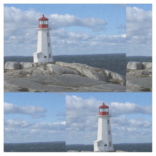 Peggy's Cove Lighthouse Fabric (Close Up)