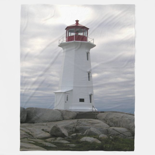 Peggy's Cove Lighthouse Fleece Blanket( 3 sizes ) (Front)