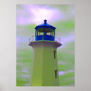 Peggy's Cove Lighthouse poster Nova Scotia blue