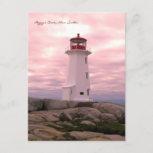Peggys Cove  Lighthouse Route Nova Scotia pnk Postcard
