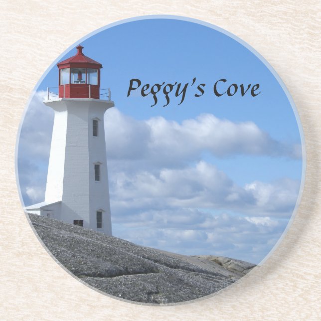 Peggy's Cove Lighthouse Sandstone Coaster (Front)