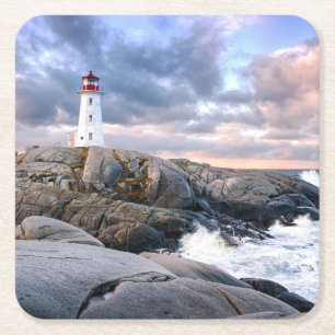 Peggy's Cove Lighthouse Square Paper Coaster