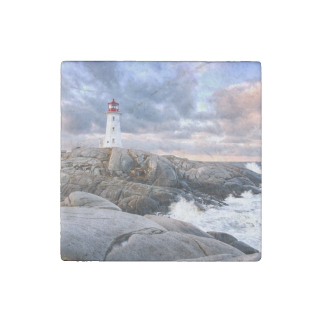 Peggy's Cove Lighthouse Stone Magnet (Front)