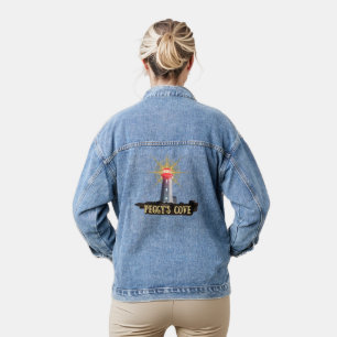 Peggy's Cove, Nova Scotia, Lighthouse Landmark Denim Jacket