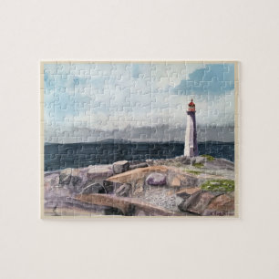 PEGGY'S COVE, NOVA SCOTIA , WATERCOLOR JIGSAW PUZZLE