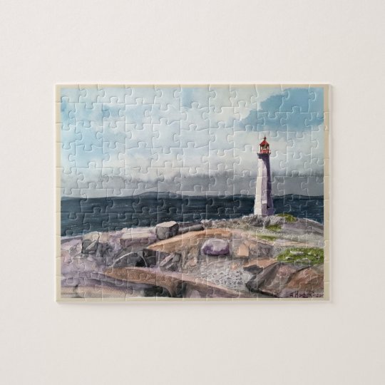 PEGGY'S COVE, NOVA SCOTIA , WATERCOLOR JIGSAW PUZZLE
