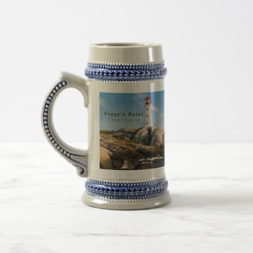 Peggys Point Lighthouse Atlantic Canada Beer Stein