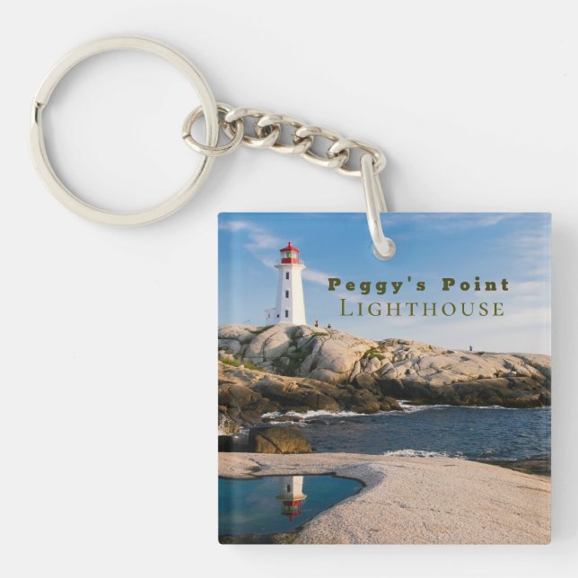 Peggys Point Lighthouse Atlantic Canada Keychain (Front)