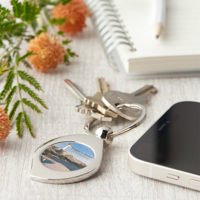 Peggys Point Lighthouse Atlantic Canada Keychain (Side)
