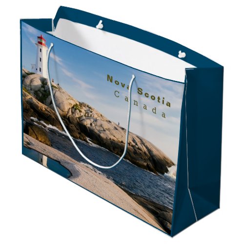 Peggys Point Lighthouse Atlantic Canada Large Gift Bag