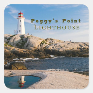 Peggys Point Lighthouse Atlantic Canada Square Sticker