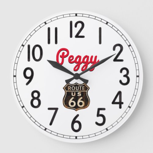 Peggys Route 66 Large Clock