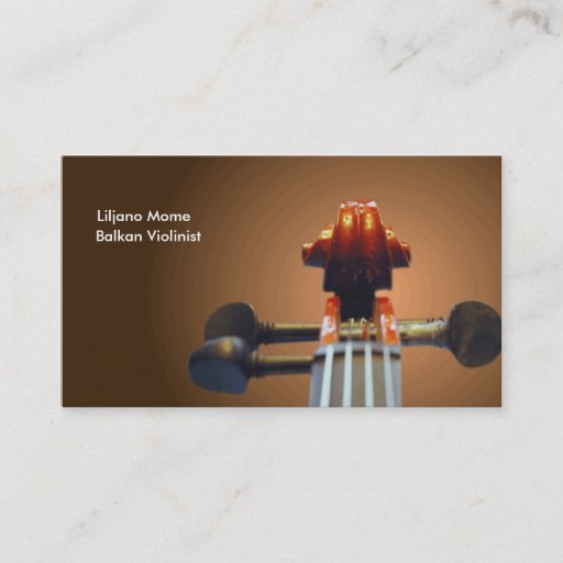 Customizable Pegs and Scroll Violin Business Cards Template