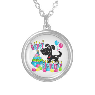 PEGUI Pups Happy Birthday - Shadow Silver Plated Necklace