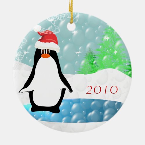 Peguin Christmas Family Photo Ornament