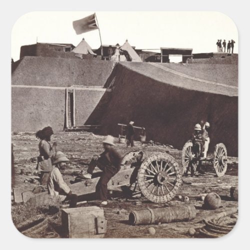 Pehlang Fort 1860 albumen silver print Square Sticker