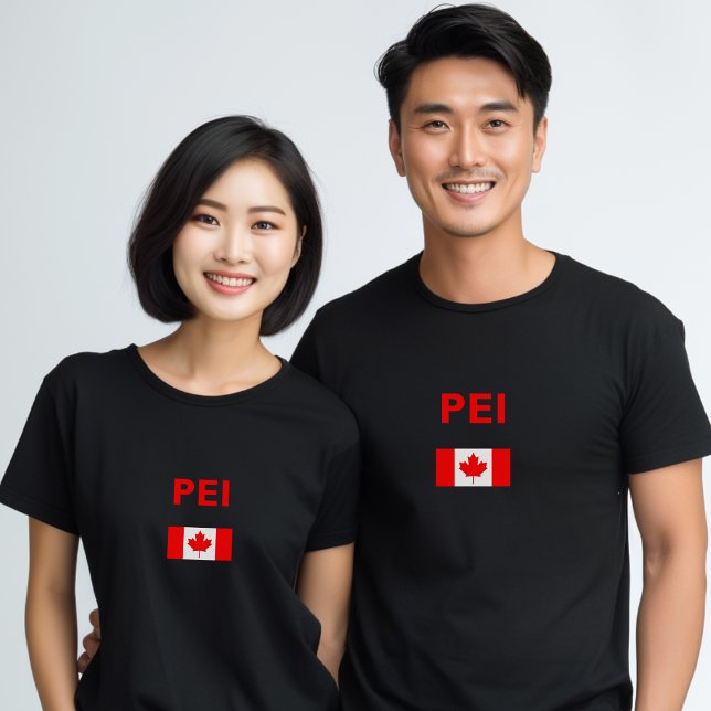 PEI Canada Canadian Flag Dark Color T-Shirt (Creator Uploaded)