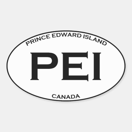 PEI _ Prince Edward Island Canada Oval Sticker