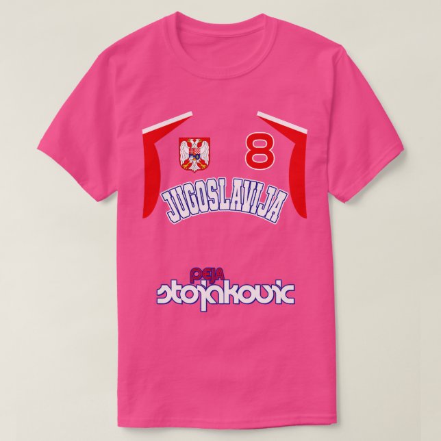 Peja Stojakovic Retro Yugoslavia Euro Basketball F T-Shirt (Design Front)