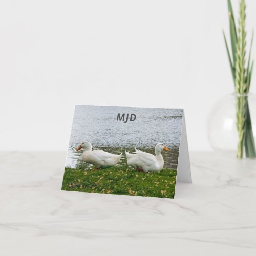 Pekin Ducks Monogram Note Card