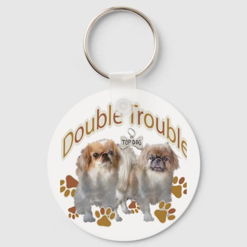 Pekinese Double Trouble Keychain