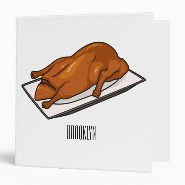 Peking duck cartoon illustration 3 ring binder (Front/Inside)