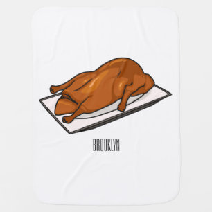 Peking duck cartoon illustration baby blanket