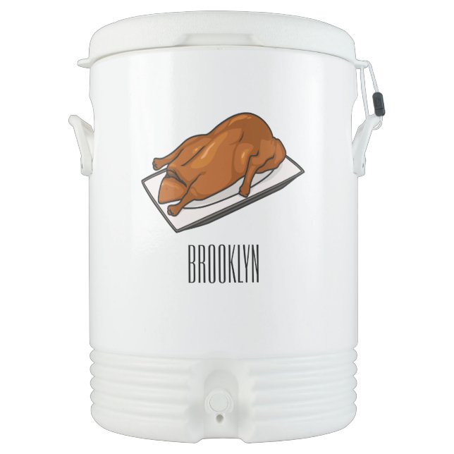 Peking duck cartoon illustration beverage cooler (Front)