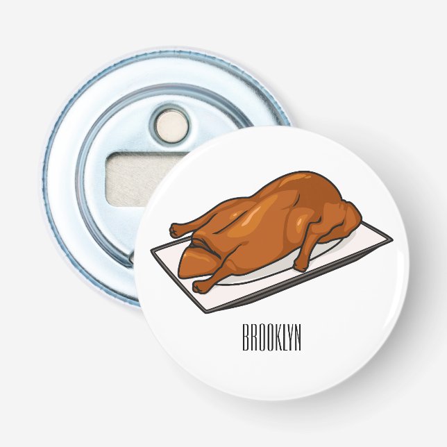 Peking duck cartoon illustration bottle opener (Front)