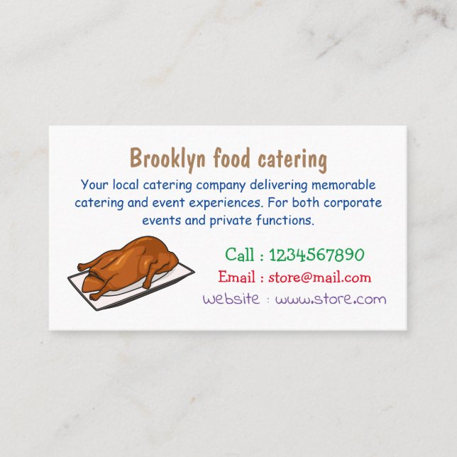Peking duck cartoon illustration business card (Front)