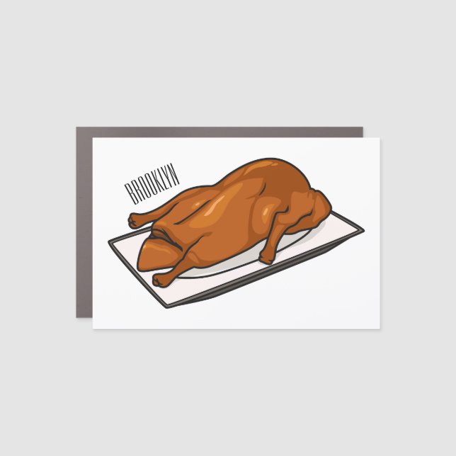 Peking duck cartoon illustration car magnet (Front)