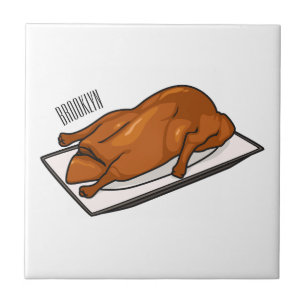 Peking duck cartoon illustration ceramic tile