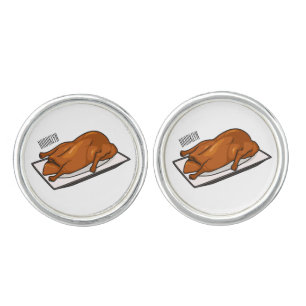 Peking duck cartoon illustration  cufflinks