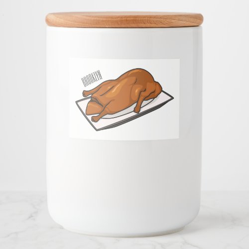 Peking duck cartoon illustration food label