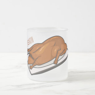 Peking duck cartoon illustration frosted glass coffee mug