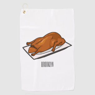 Peking duck cartoon illustration golf towel