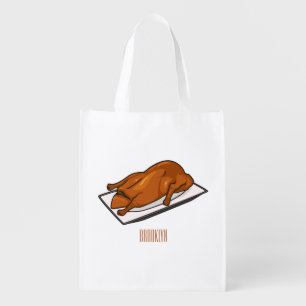 Peking duck cartoon illustration grocery bag