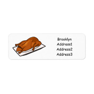 Peking duck cartoon illustration label