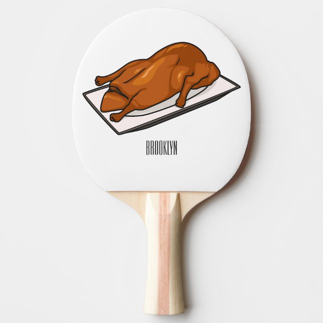 Peking duck cartoon illustration  ping pong paddle (Front)