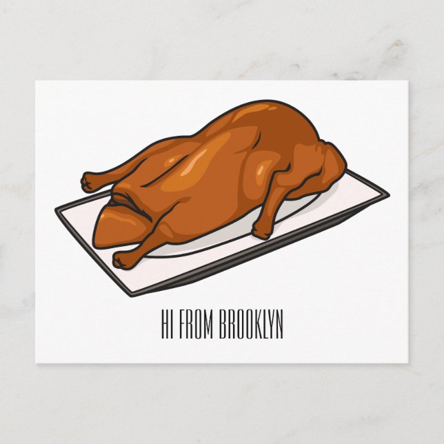 Peking duck cartoon illustration postcard (Front)