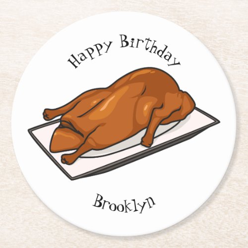 Peking duck cartoon illustration  round paper coaster