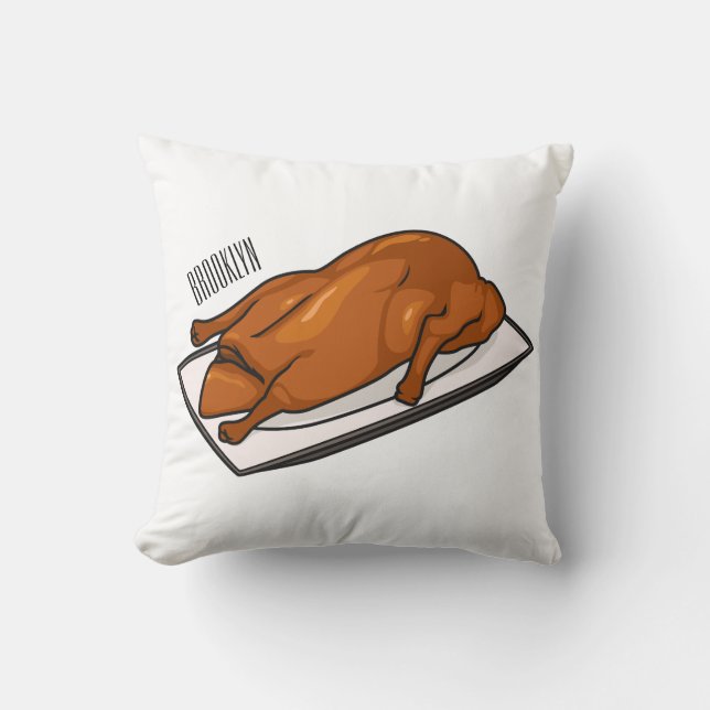 Peking duck cartoon illustration throw pillow (Front)